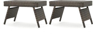 Thira Wicker and Aluminum Outdoor Folding Side Table
