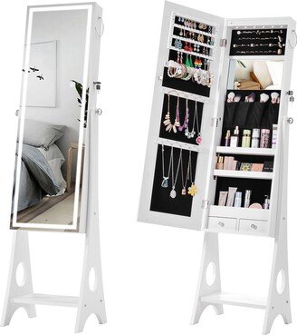 BESTCOSTY Jewelry Storage Mirror Cabinet With LED Lights-AA