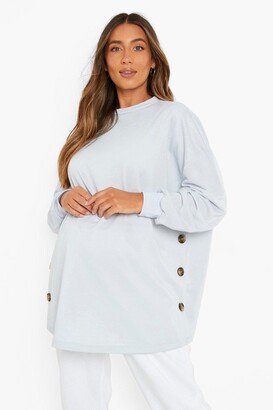 Maternity Side Button Nursing Sweatshirt