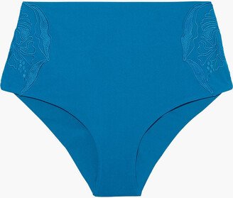 Anemone cutout embroidered high-rise bikini briefs