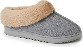 Chloe Faux Fur Trim Clog Slipper