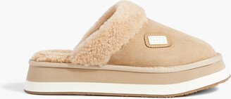 Shearling platform slippers