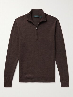 Slim-Fit Virgin Wool Half-Zip Sweater-AA