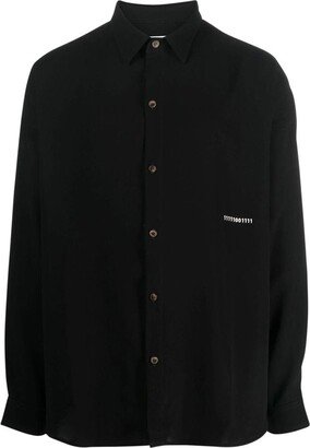 Button Embroidered Buttoned Overshirt