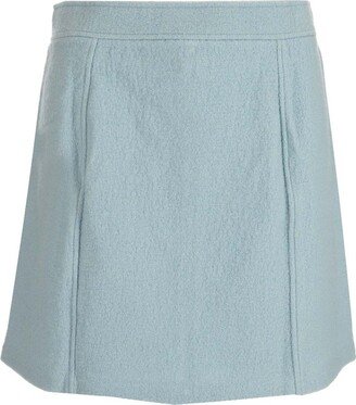 Zipped A-Line Mini Skirt-AA
