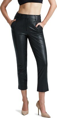 Crop Tapered Faux Leather Trousers