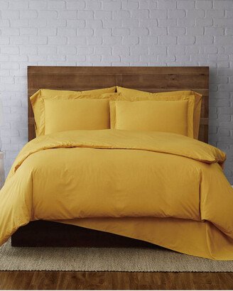 Solid Cotton Percale Mustard 3Pc Duvet Set