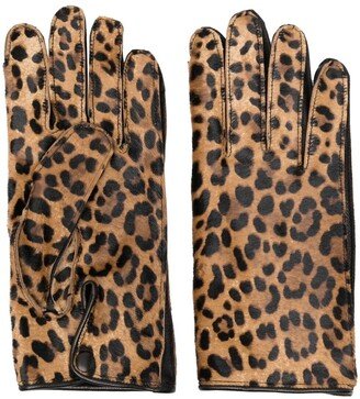 Sll-Over Leopard-Print Gloves