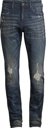 Le Sabre Stretch The Six Distressed Slim-Tapered Jeans