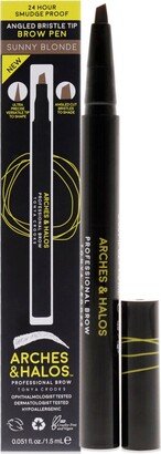 Angled Bristle Tip Waterproof Brow Pen - Sunny Blonde by Arches and Halos for Women - 0.051 oz Eyebrow Pencil