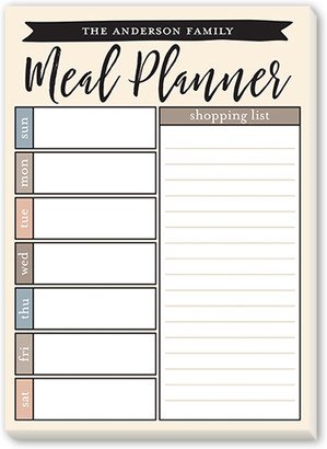 Notepads: Meal Planner 5X7 Notepad, Beige, Matte