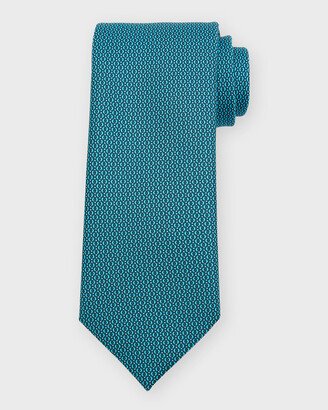 Men's Micro-Circle Print Silk Tie