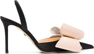 100mm Bow-Detail Slingback Pumps