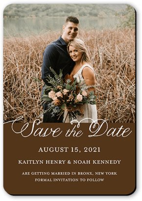 Save The Date Cards: Simply Saved Save The Date, Brown, Magnet, Matte