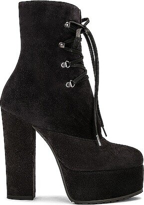 Platform Lace Up Boot in Black