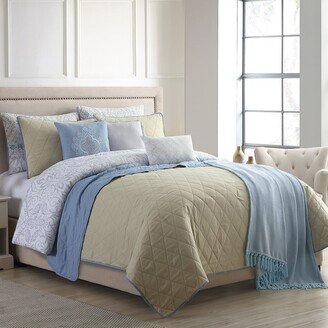 Andria 10 Piece King Size Comforter and Coverlet Set The Urban Port, Multicolor