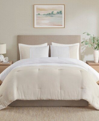 Miro 3 Piece Gauze Oversized Comforter Set, Full/Queen