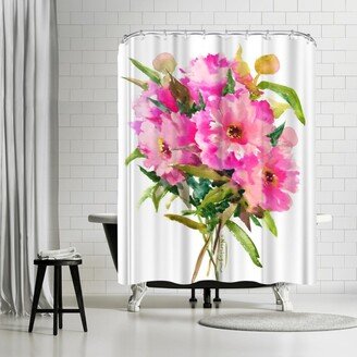 71 x 74 Shower Curtain, Pink Peonies Flowers by Suren Nersisyan