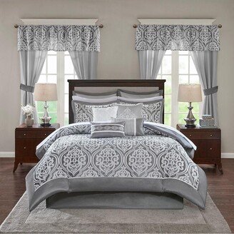 Gracie Mills Jordan 24 Piece Room in a Bag Comforter Set, Grey - California King