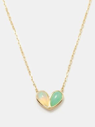 Gemella Sweetheart Jumbo Opal, Chrysoprase & Gold Necklace