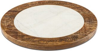 Antiquity Collection Marble Wood & Metal Tray