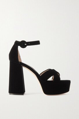 Sheridan 110 Velvet Platform Sandals - Black