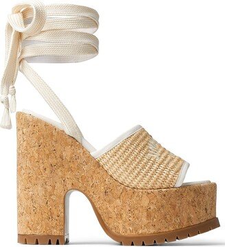 Gal 130mm raffia platform sandals