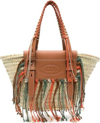 Fringed Straw Tote Bag