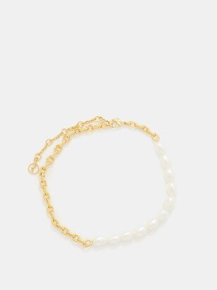 Duel Freshwater Pearl & 24kt Gold-plated Anklet