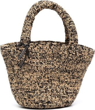 Summer interwoven raffia beach bag