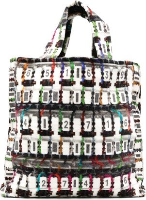 Number-Print Terry-Cloth Beach Bag