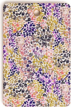 Ninola Design Purple Speckled Painting Watercolor Stains Rectangle Cutting Board, 16