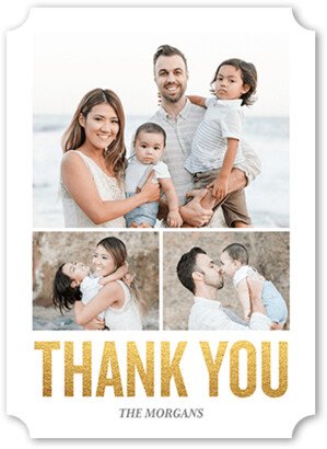Wedding Thank You Cards: Squared Thanks Thank You Card, White, 5X7, Matte, Signature Smooth Cardstock, Ticket