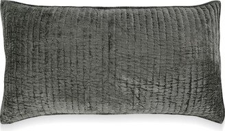 Lipa 20 x 36 Hand Stitched Lumbar King Pillow Sham, Rayon Velvet, Green
