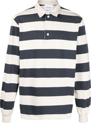 Palmes Long-Sleeve Striped Polo Shirt