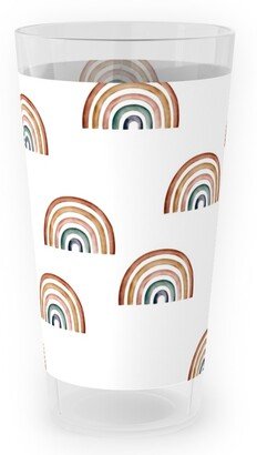 Outdoor Pint Glasses: Scattered Rainbows - Multi Outdoor Pint Glass, White