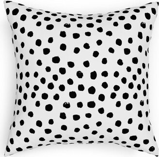 Outdoor Pillows: Soft Painted Dots Outdoor Pillow, 18X18, Single Sided, White