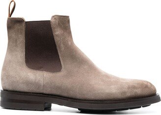 Round-Toe Suede Ankle Boots-AA