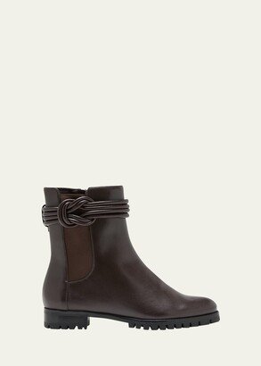 Vicky Leather Knot Ankle Boots