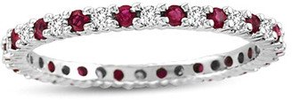 Suzy Levian 14K 0.55 Ct. Tw. Diamond & Ruby Eternity Ring