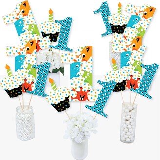 Big Dot Of Happiness 1st Birthday Monster Bash - Centerpiece Sticks - Table Toppers - Set of 15