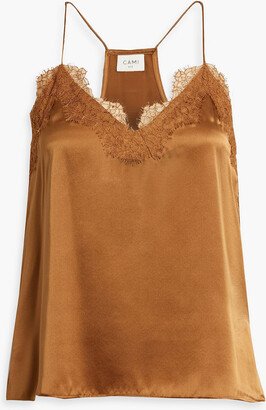 Racer lace-trimmed silk-satin camisole