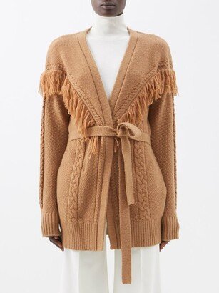 Trailblazer Fringed Cable-knit Cardigan