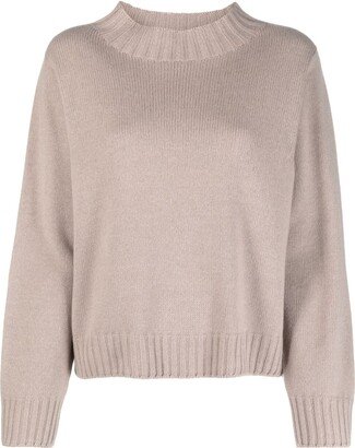 Crew-Neck Ribbed-Knit Jumper-AA