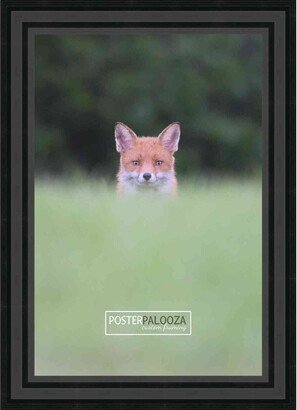 PosterPalooza 19x25 Lacquer Black Complete Wood Picture Frame with UV Acrylic, Foam Board Backing, & Hardware