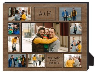 Personalized Frames: Rustic Initials Pictogram Personalized Frame, - No Photo Insert, 8X10, Brown