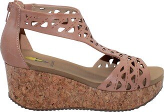 Women's Aster Faux Leather Perforated Wedge Sandal