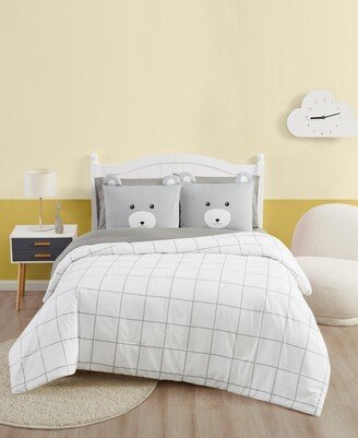 My World Bear Hug 7 Piece Bed in a Bag Set, Full - Gray, White