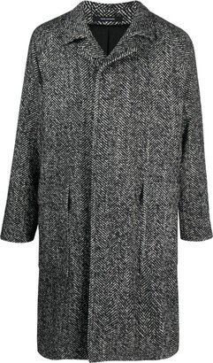 Loyd chevron-knit peacoat