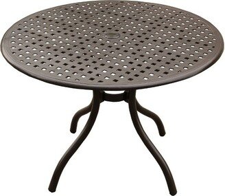 42 Modern Mesh Aluminum Round Patio Dining Table - Brown - Oakland Living